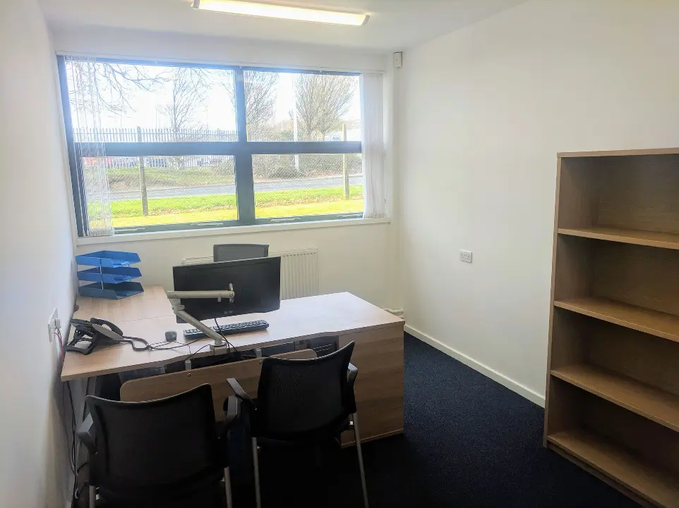 Office 1/6 with night double windows and office desk and folder unit