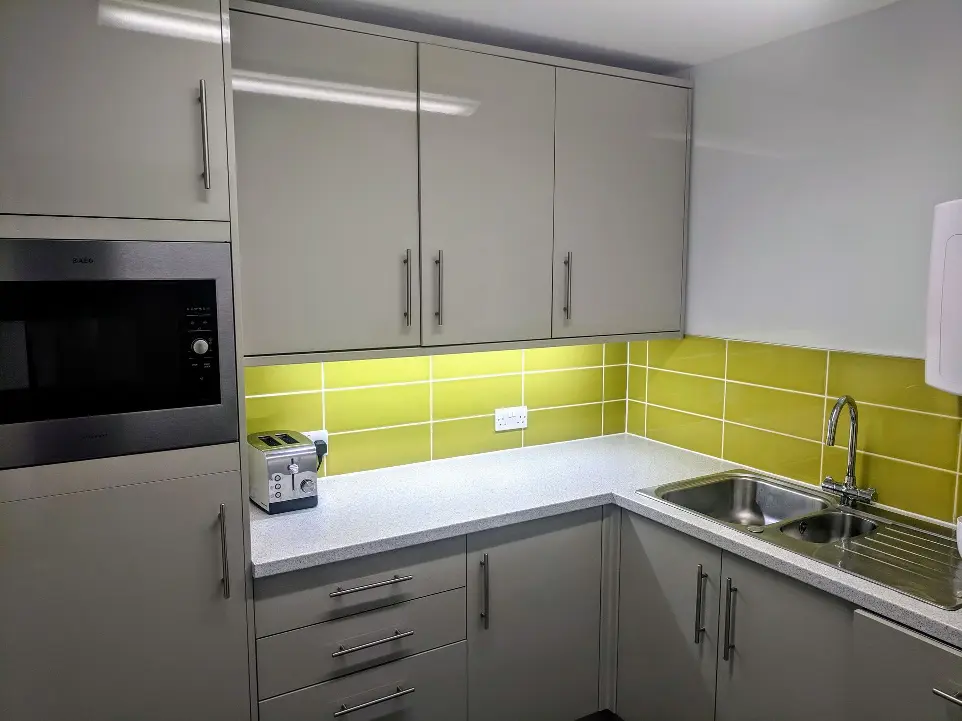 Image showing the kitchen facilities with cupboards and sink