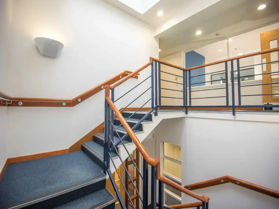 Image of the stairway leading to the first floor at DunEden Business Centre